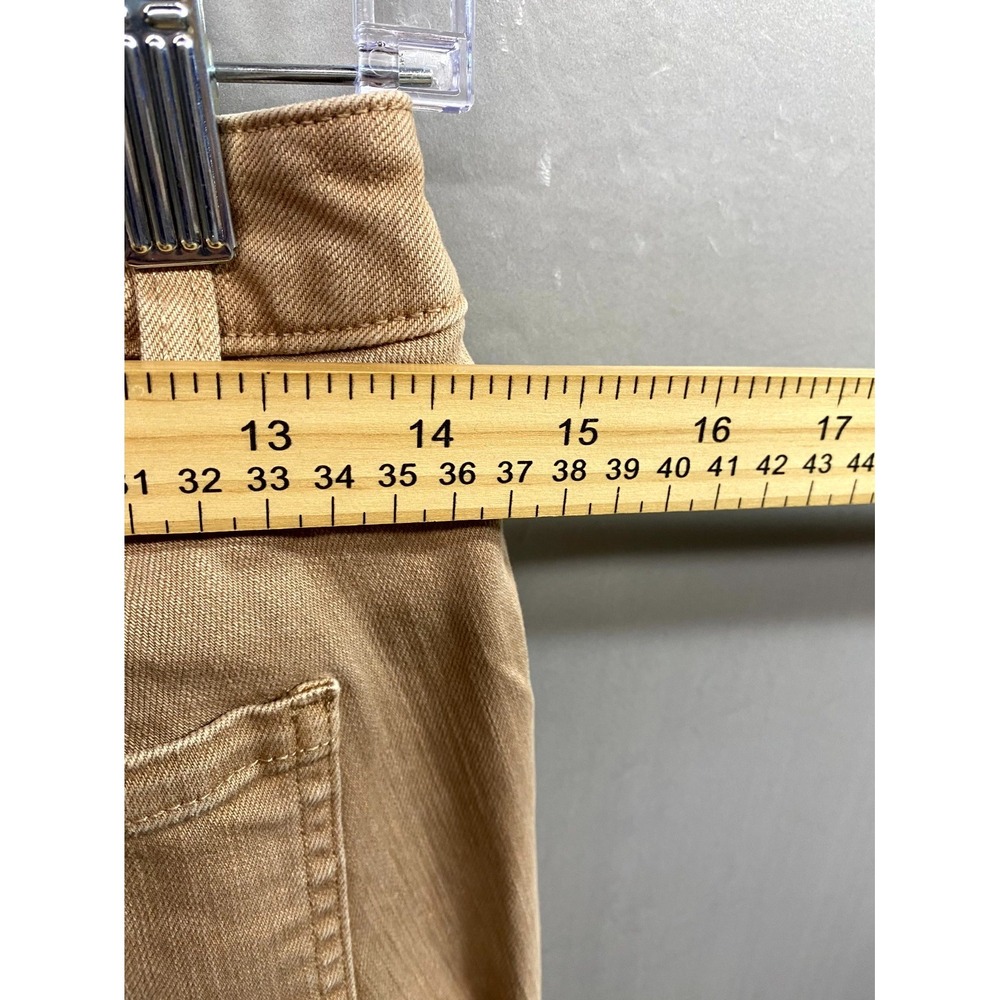 Molly Yeh Pants Womens 2 Brown Cotton Stretch Barrel Leg Flat Front Streetwear - Picture 7 of 12